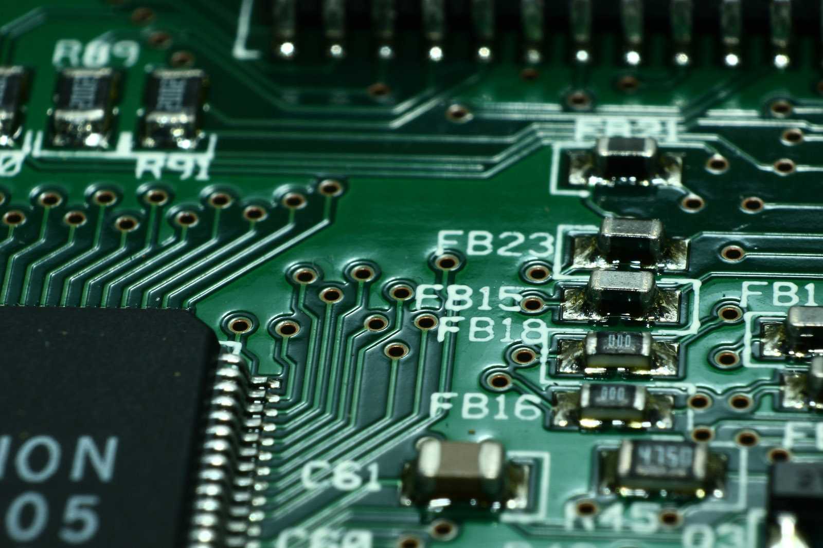 Close-up of a PCB