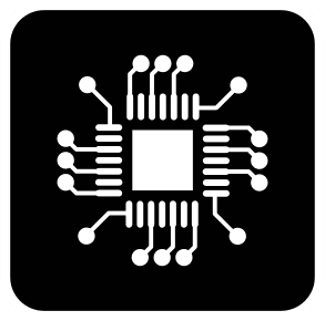 Icon of an IC with traces