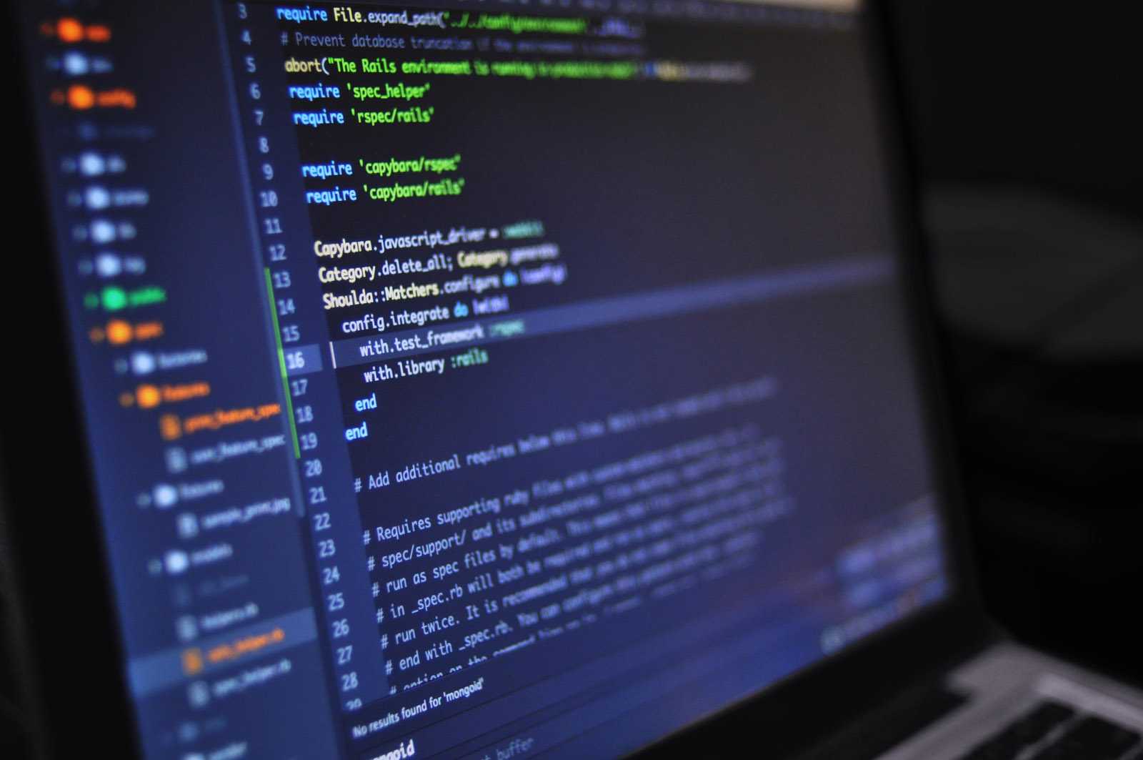 Close-up of a computer monitor with code